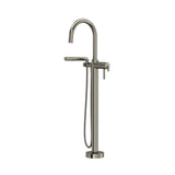 Riobel - AuthenticaE Thermostatic Single  Hole Floor Mount Tub Filler Trim - Brushed Nickel