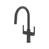 Riobel - AuthenticaE Two Handle Pull-Down Kitchen Faucet With C-Spout - Black
