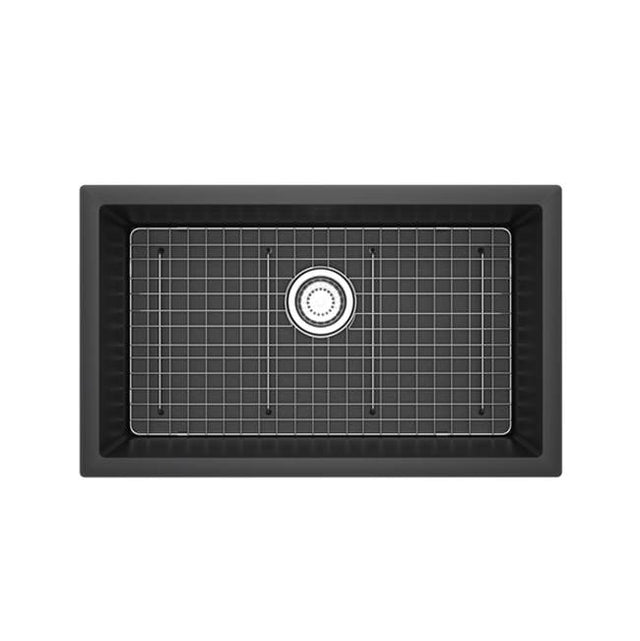 Riobel - FonsaE 30'' Quartz Single Bowl Undermount Kitchen Sink - Black