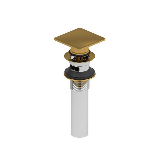 Riobel - Push Drain With Overflow - Brushed Gold