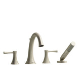 Riobel - 4-piece deck-mount tub filler with hand shower - Brushed Nickel