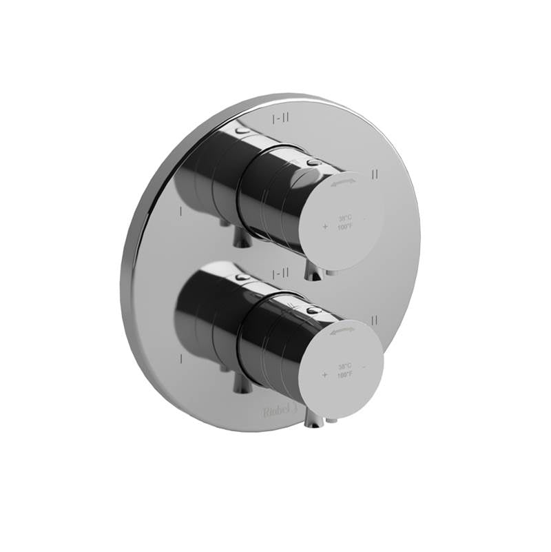 Riobel - Edge 3/4'' Therm & Pressure Balance Trim With 6 Functions - Chrome