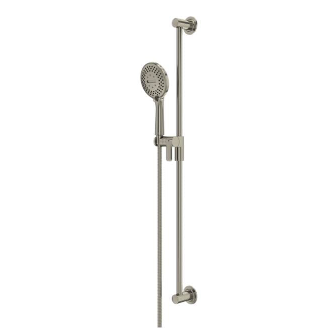 Riobel - Handshower Set With 36'' Slide Bar and 5-Function Handshower - Brushed Nickel