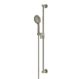 Riobel - Handshower Set With 36'' Slide Bar and 5-Function Handshower - Brushed Nickel