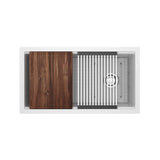 Riobel - FonsaE 33'' Quartz Chef/Workstation Sink With Accessories - White