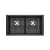 Riobel - FonsaE 33'' Double Bowl Undermount Quartz Kitchen Sink - Black