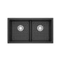 Riobel - FonsaE 33'' Double Bowl Undermount Quartz Kitchen Sink - Black