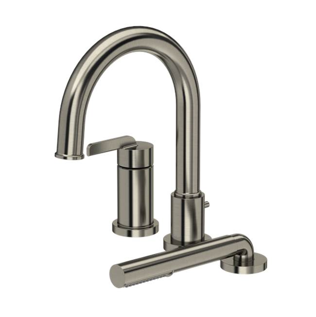 Riobel - AuthenticaE 3-Hole Pressure Balance Deck Mount Tub Filler Trim - Brushed Nickel