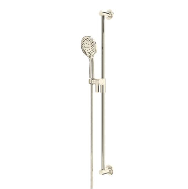 Riobel - Handshower Set With 36'' Slide Bar and 5-Function Handshower - Polished Nickel