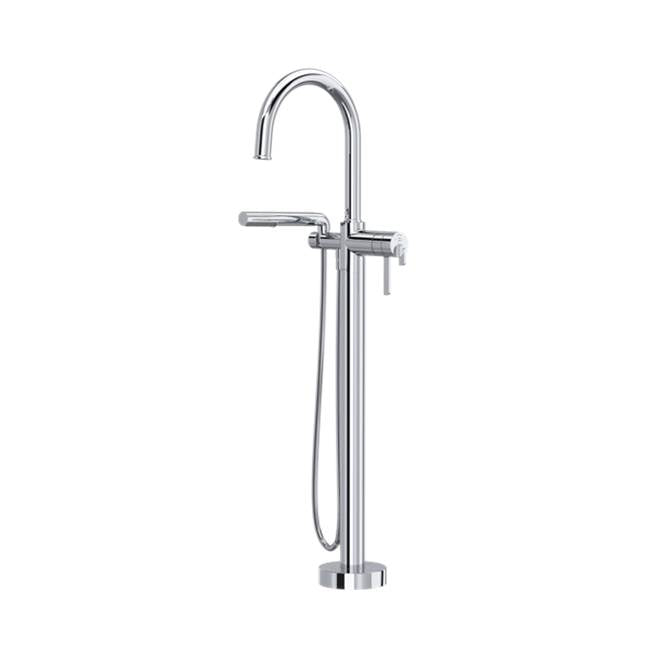 Riobel - AuthenticaE Thermostatic Single  Hole Floor Mount Tub Filler Trim - Chrome