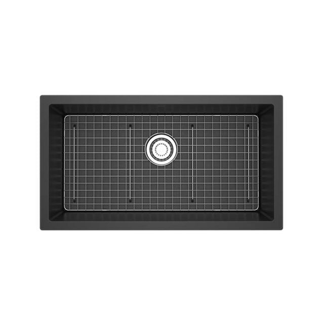 Riobel - FonsaE 33'' Quartz Single Bowl Undermount Kitchen Sink - Black