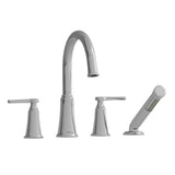 Riobel - MomentiE 4-Hole Deck Mount Tub Filler With C-Spout - Chrome