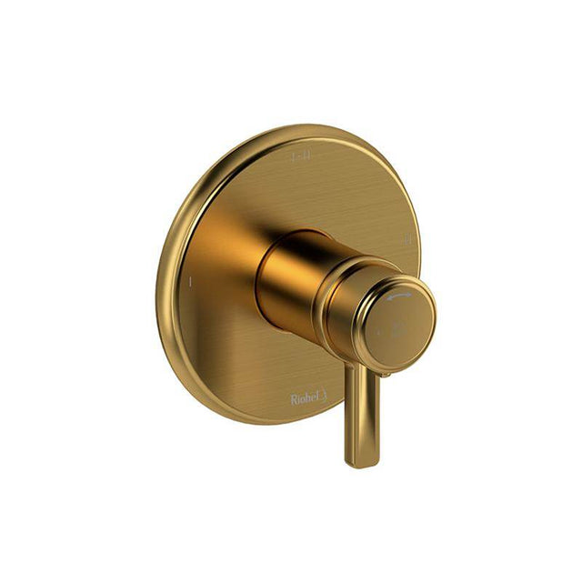 Riobel - MomentiE 1/2'' Therm & Pressure Balance Trim With 3 Functions - Brushed Gold
