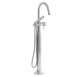 Riobel - MomentiE Single Hole Floor Mount Tub Filler Trim With C-Spout - Chrome