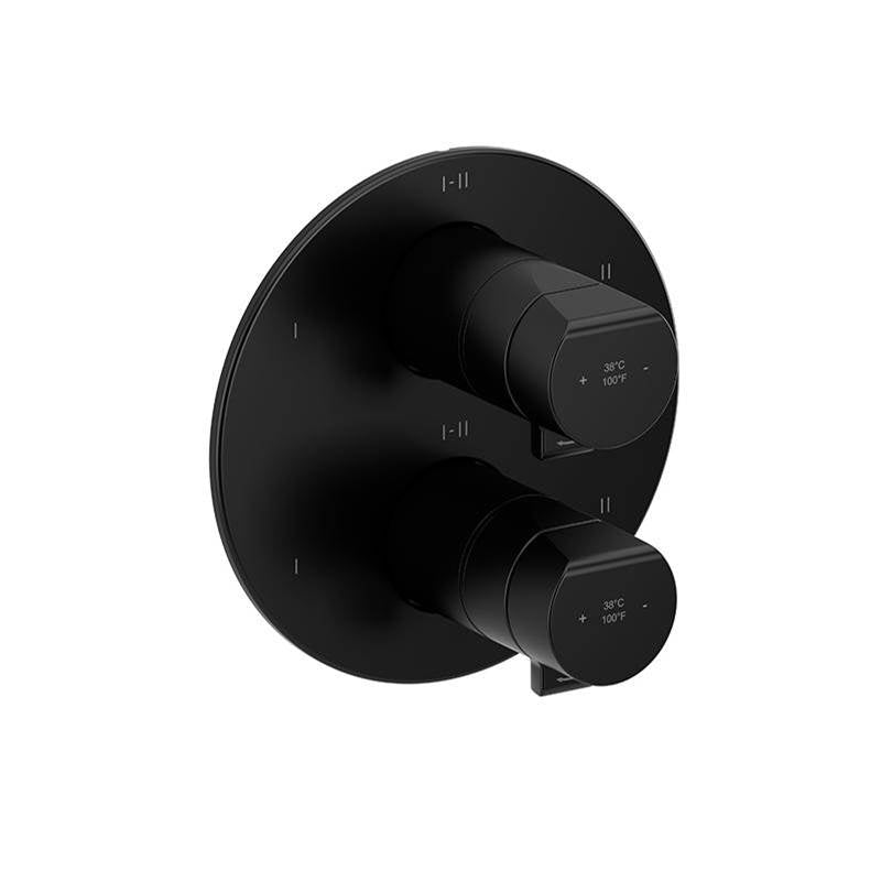 Riobel - ParabolaE 3/4'' Therm & Pressure Balance Trim With 6 Functions - Black