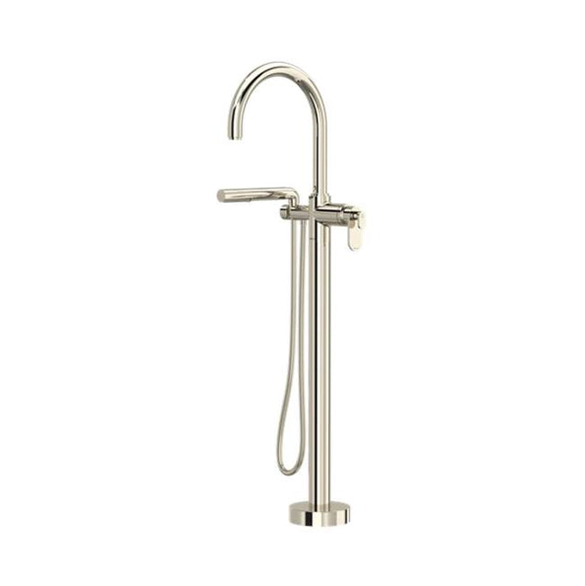 Riobel - ArcaE Thermostatic Single  Hole Floor Mount Tub Filler Trim - Polished Nickel