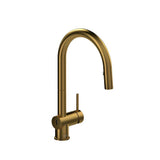 Riobel - AzureE Pull-Down Touchless Kitchen Faucet With C-Spout - Brushed Gold