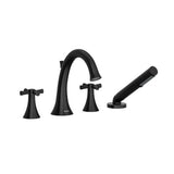 Riobel - Edge 4-Hole Deck Mount Tub Filler - Black