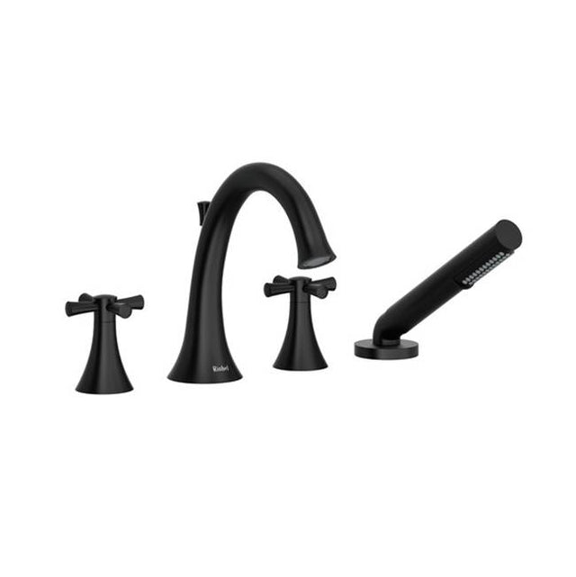Riobel - Edge 4-Hole Deck Mount Tub Filler - Black