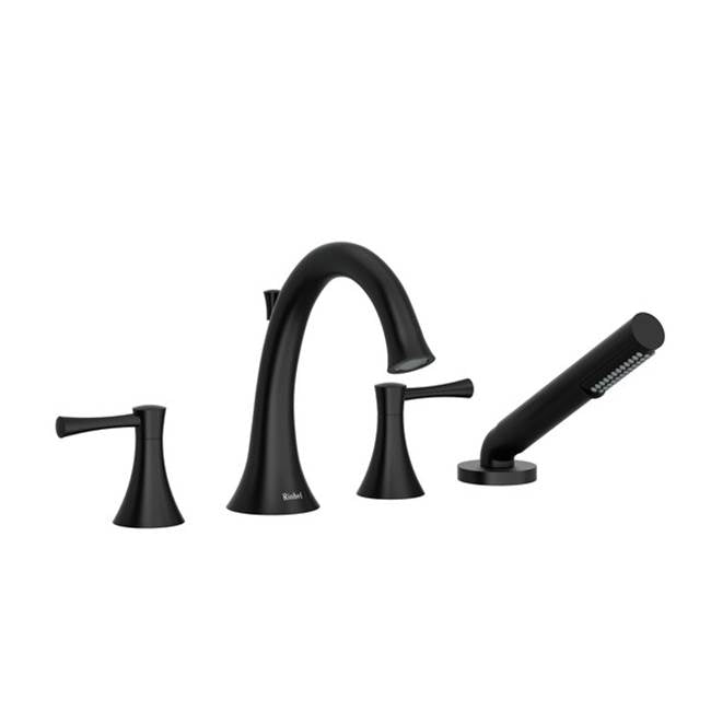 Riobel - 4-piece deck-mount tub filler with hand shower - Black