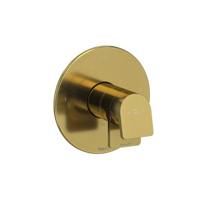 Riobel - OdeE 1/2'' Therm & Pressure Balance Trim With 3 Functions - Brushed Gold
