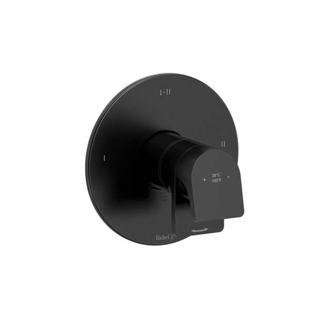 Riobel - OdeE 1/2'' Therm & Pressure Balance Trim With 3 Functions - Black