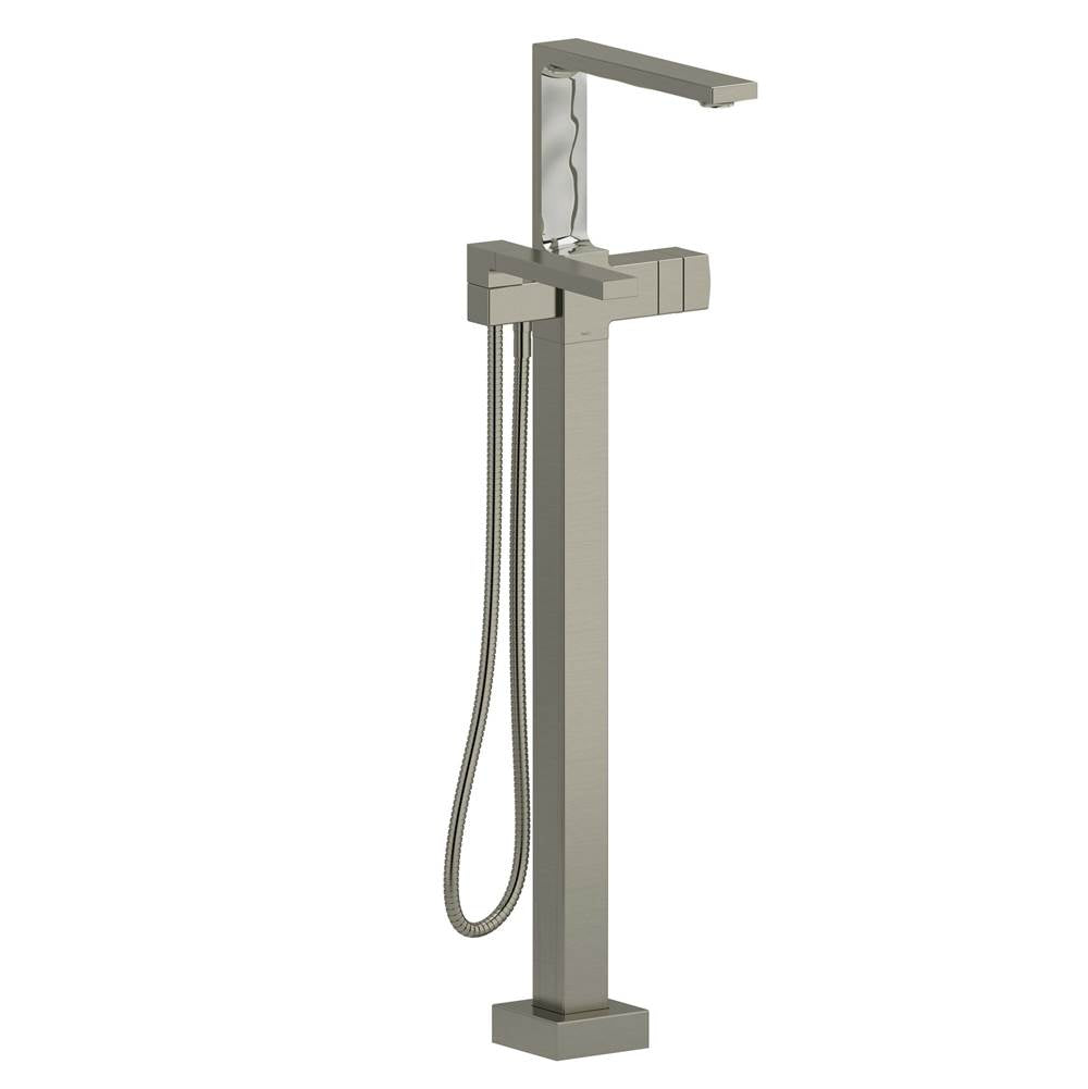 Riobel - Reflet Single Hole Floor Mount Tub Filler Trim - Brushed Nickel