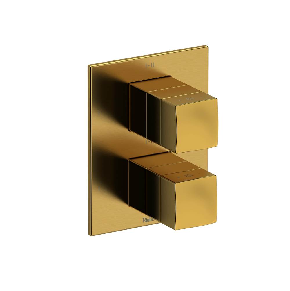 Riobel - Reflet 3/4'' Therm & Pressure Balance Trim With 6 Functions - Brushed Gold