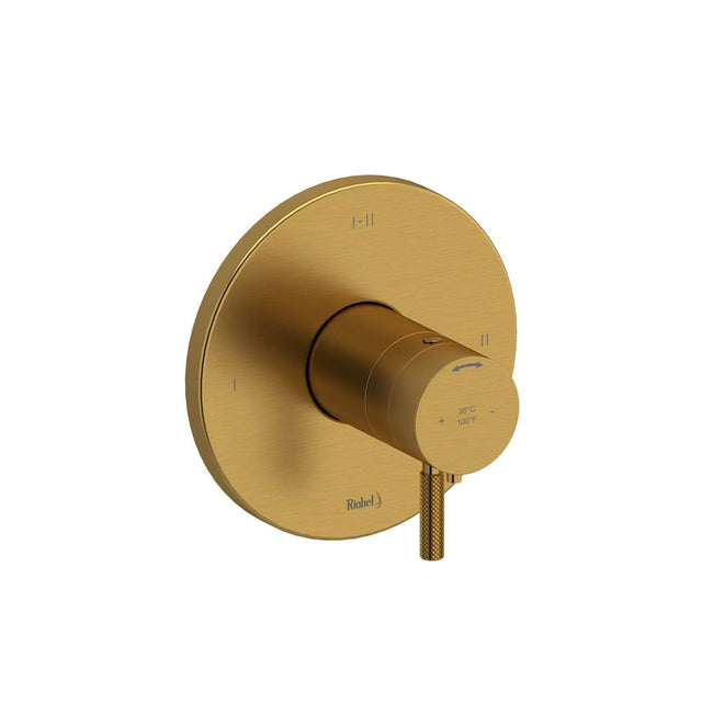 Riobel - RiuE 1/2'' Therm & Pressure Balance Trim With 3 Functions - Brushed Gold