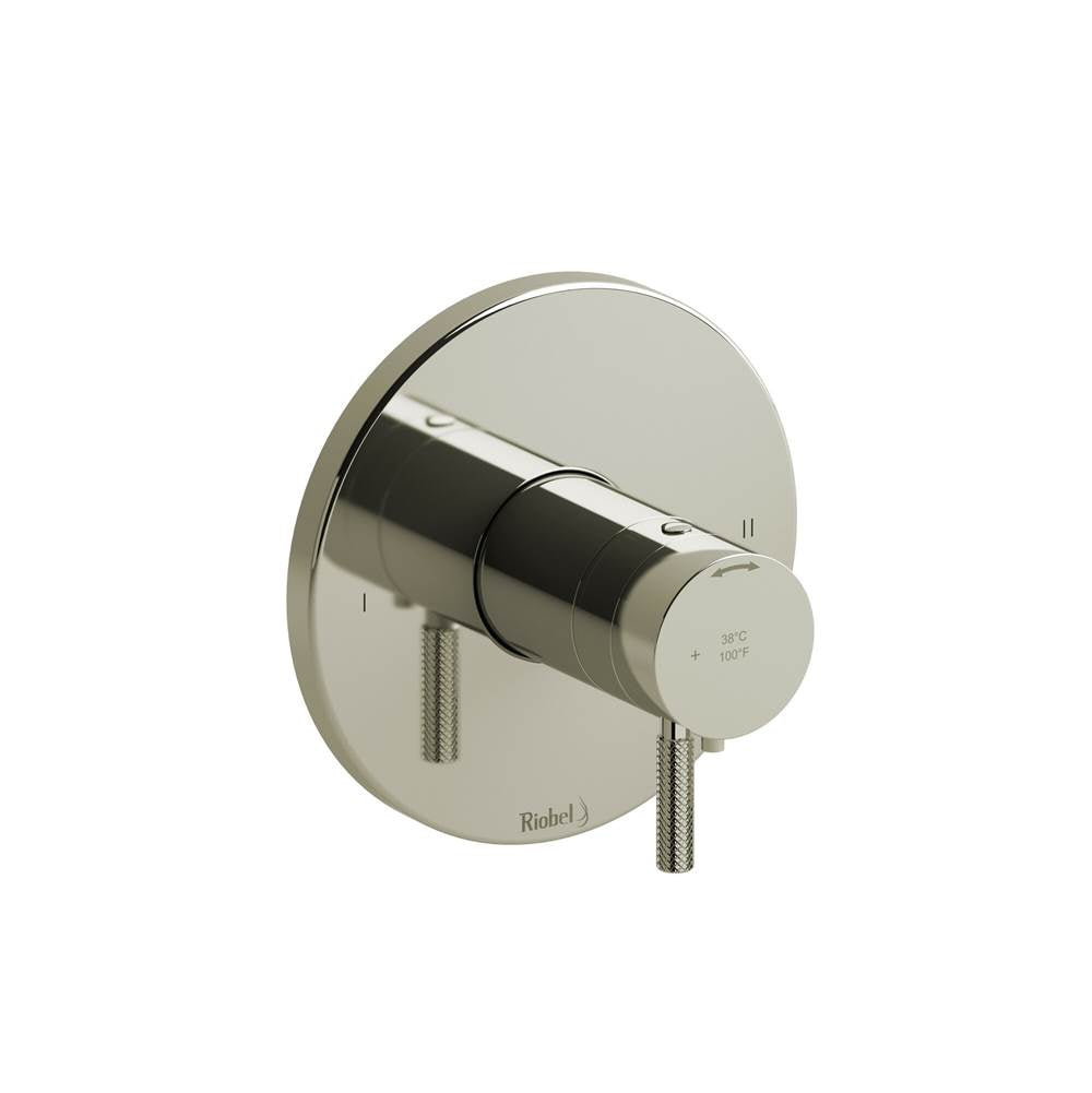 Riobel - RiuE 1/2'' Therm & Pressure Balance Trim With 2 Functions - Polished Nickel