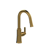 Riobel - TrattoriaE Pull-Down Touchless Kitchen Faucet With C-Spout - Brushed Gold