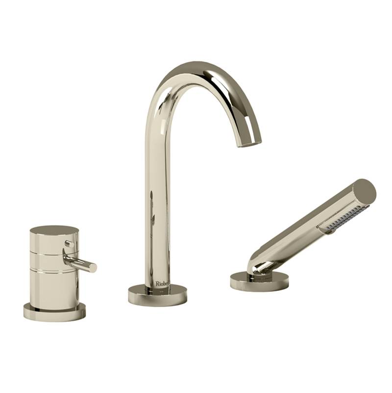 Riobel - RiuE 3-Hole Deck Mount Tub Filler - Polished Nickel