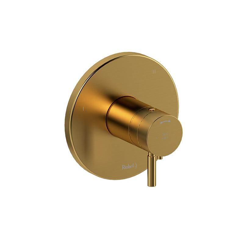 Riobel - RiuE 1/2'' Therm & Pressure Balance Trim With 5 Functions - Brushed Gold