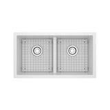 Riobel - FonsaE 33'' Double Bowl Undermount Quartz Kitchen Sink - White