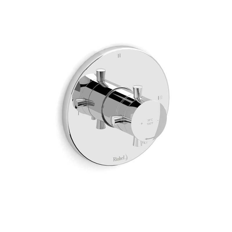 Riobel - Edge 1/2'' Therm & Pressure Balance Trim With 5 Functions - Chrome