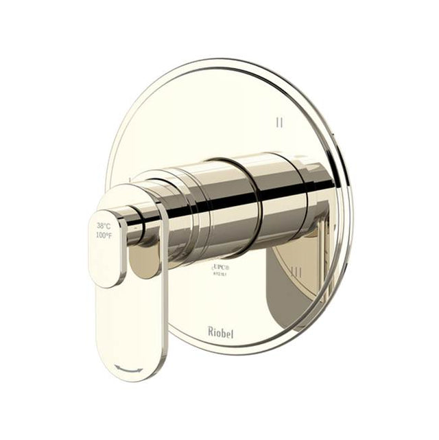 Riobel - ArcaE 1/2'' Therm & Pressure Balance Trim With 5 Functions - Polished Nickel