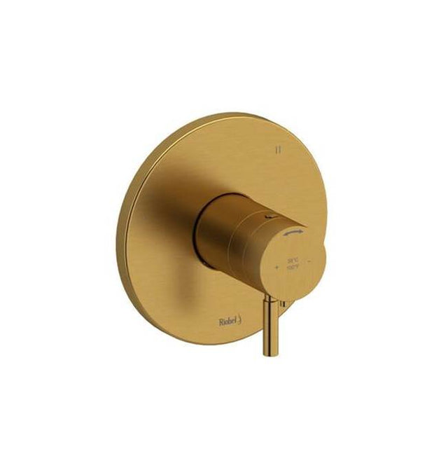 Riobel - RiuE 1/2'' Therm & Pressure Balance Trim With 3 Functions - Brushed Gold