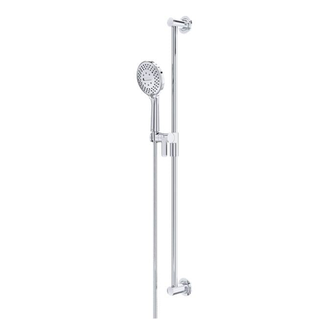 Riobel - Handshower Set With 36'' Slide Bar and 5-Function Handshower - Chrome