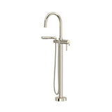 Riobel - AuthenticaE Thermostatic Single  Hole Floor Mount Tub Filler Trim - Polished Nickel