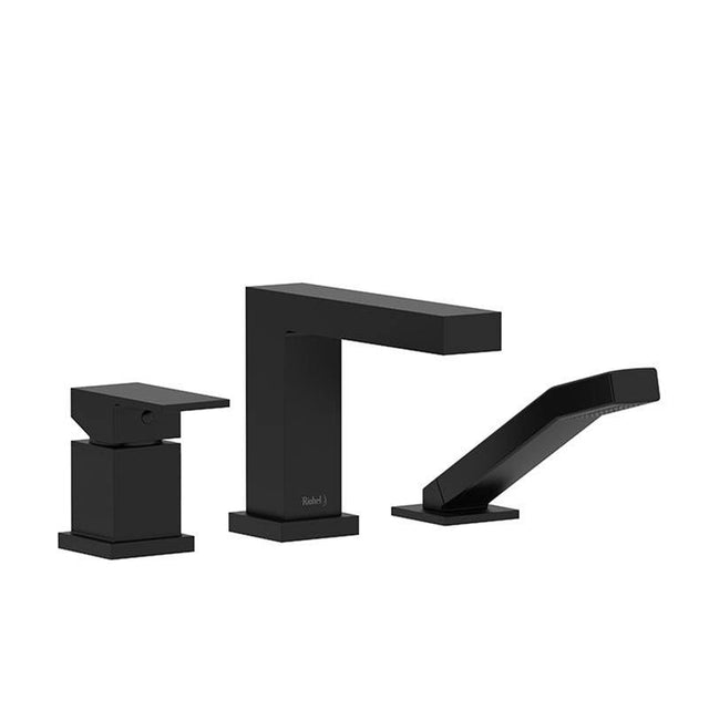Riobel - KubikE 3-Hole Deck Mount Tub Filler Trim - Black