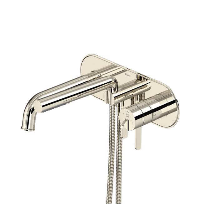 Riobel - AuthenticaE Wall Mount Thermostatic/Pressure Balance Tub Filler Trim - Polished Nickel