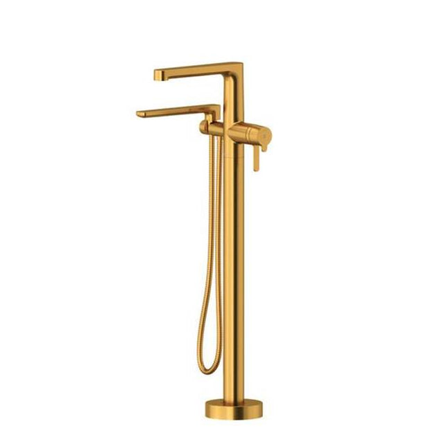 Riobel - NibiE Single Hole Floor Mount Tub Filler Trim - Brushed Gold