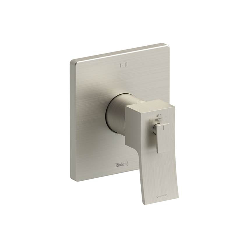Riobel - ZendoE 1/2'' Therm & Pressure Balance Trim With 3 Functions - Brushed Nickel