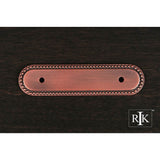 RK International - Beaded Oblong Pull Backplate - Distressed Copper
