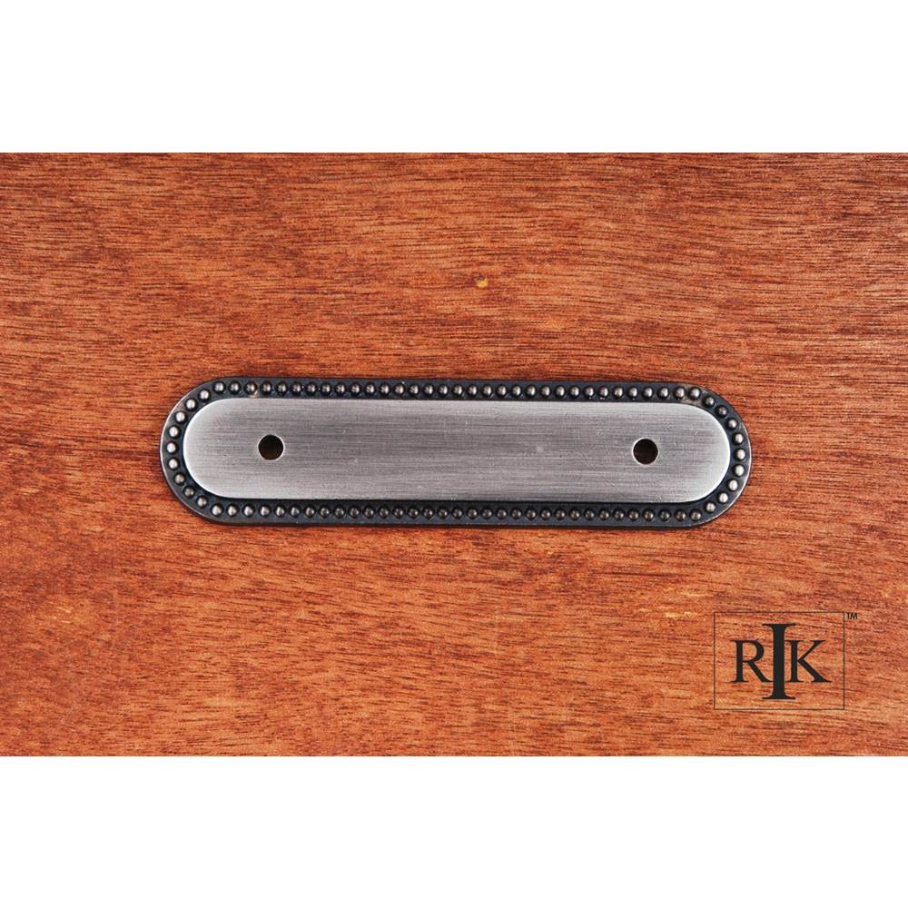 RK International - Beaded Oblong Pull Backplate - Distressed Nickel