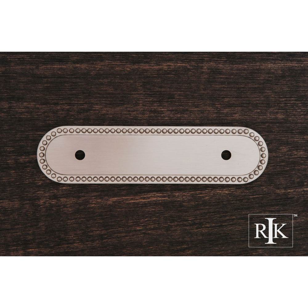 RK International - Beaded Oblong Pull Backplate - Satin Nickel