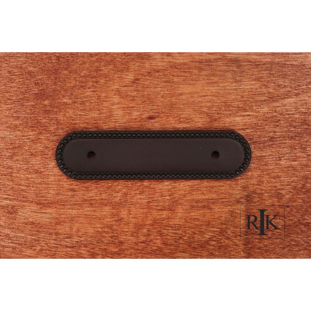 RK International - Beaded Oblong Pull Backplate - Oil Rubbed Bronze