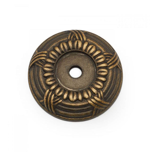 RK International - Cross and Petal Knob Backplate - Antique English