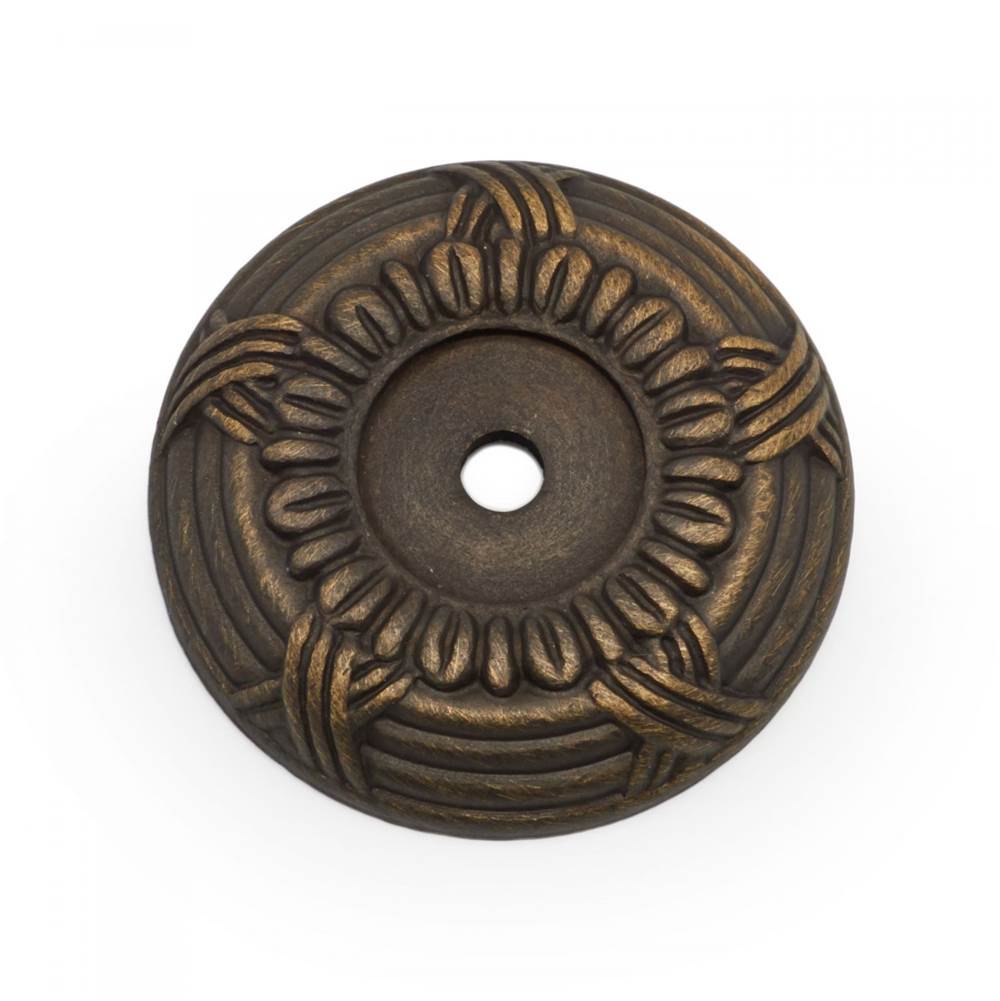 RK International - Cross and Petal Knob Backplate - Antique English