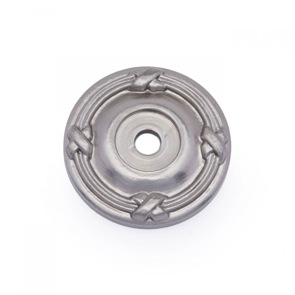 RK International - Line and Cross Knob Backplate - Satin Nickel